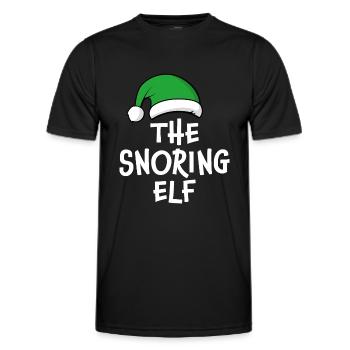 The Snoring Elf - Men's Functional T-Shirt - black - Front - AI Model Male 178 dark (178cm)