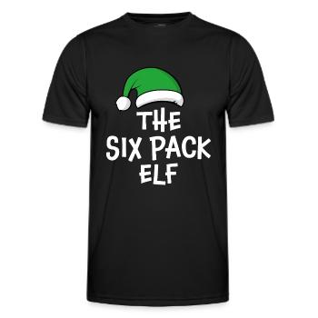 The Six Pack Elf - Men's Functional T-Shirt - black - Front - AI Model Male 178 dark (178cm)