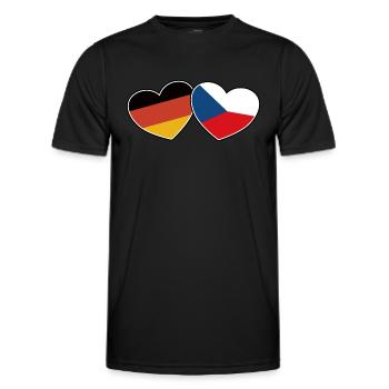 Deutsch Tschechische Freundschaft - Geschenk - Männer Funktions-T-Shirt - Schwarz - Vorne - AI Model Male 178 dark (178cm)