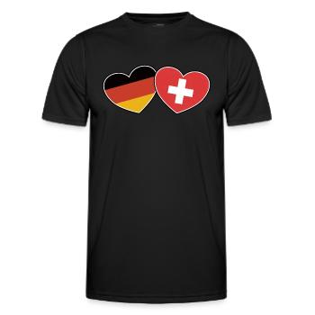 German Swiss Friendship - Gift - Men's Functional T-Shirt - black - Front - AI Model Male 178 dark (178cm)