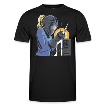 Welder outfit for welders - Men's Functional T-Shirt - black - Front - AI Model Male 178 dark (178cm)