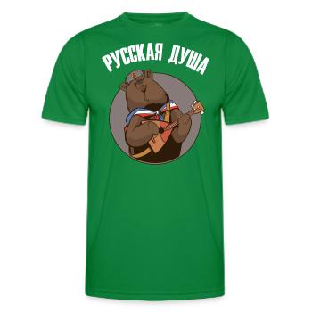 Russischer Bär mit Balalaika Russische Flagge - Männer Funktions-T-Shirt - Kelly Green - Vorne - AI Model Male 178 dark (178cm)