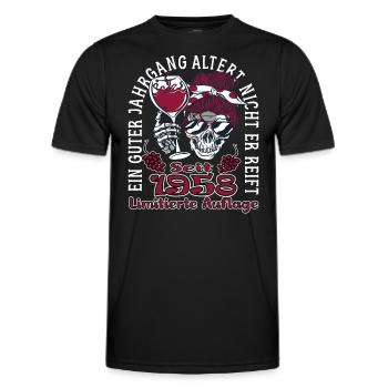 65. Geburtstag 1958 65er Guter Jahrgang - Männer Funktions-T-Shirt - Schwarz - Vorne - AI Model Male 178 dark (178cm)