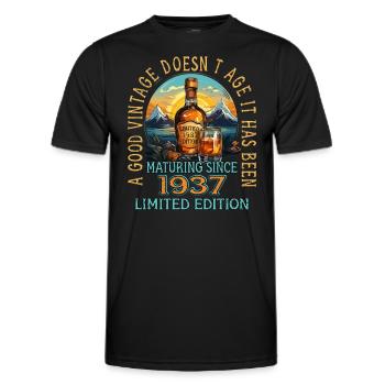 86th Birthday 1937 86 Good Vintage Whisky - Men's Functional T-Shirt - black - Front - AI Model Male 178 dark (178cm)
