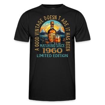 63. Geburtstag 1960 63er Guter Jahrgang Whisky - Männer Funktions-T-Shirt - Schwarz - Vorne - AI Model Male 178 dark (178cm)