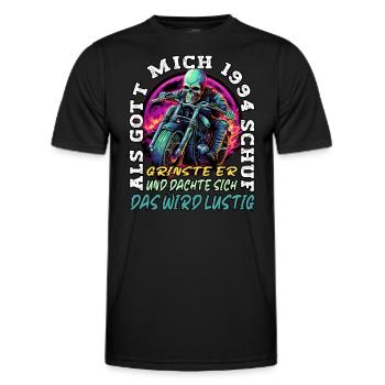 29. Geburtstag als Gott mich schuf Motorrad 1994 - Männer Funktions-T-Shirt - Schwarz - Vorne - AI Model Male 178 dark (178cm)