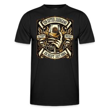 1984 Geburtstag Biker Ein Guter Jahrgang Altert - Männer Funktions-T-Shirt - Schwarz - Vorne - AI Model Male 178 dark (178cm)