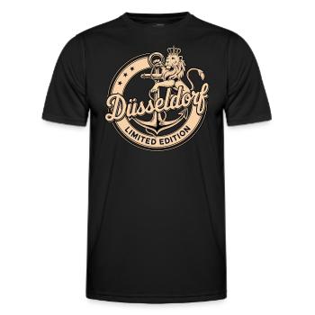 Düsseldorf Limited Edition Löwentraum Anker - Männer Funktions-T-Shirt - Schwarz - Vorne - AI Model Male 178 dark (178cm)