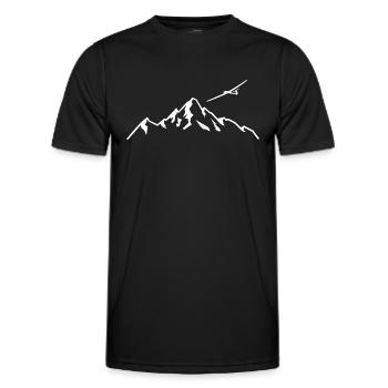 Segelflieger und Berge - Segelflugzeug Thermik - Männer Funktions-T-Shirt - Schwarz - Vorne - AI Model Male 178 dark (178cm)