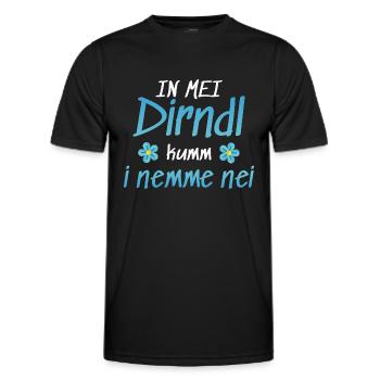 In Mei Dirndl Kumm I Nimma Nei | - Männer Funktions-T-Shirt - Schwarz - Vorne - AI Model Male 178 dark (178cm)
