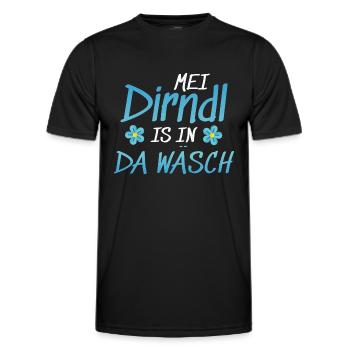 Dirndl Tracht | Mei Dirndl is in da - Männer Funktions-T-Shirt - Schwarz - Vorne - AI Model Male 178 dark (178cm)
