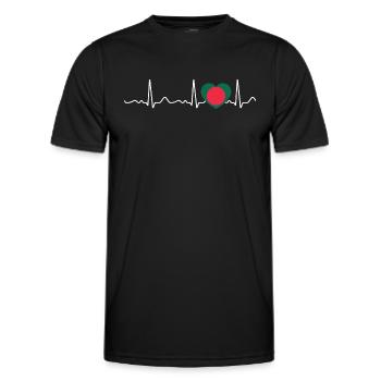 Bangladesch - Herzschlag, Puls, Herzlinie, EKG - Männer Funktions-T-Shirt - Schwarz - Vorne - AI Model Male 178 dark (178cm)