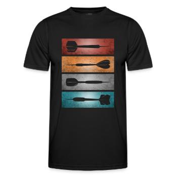 Darts and darts - Men's Functional T-Shirt - black - Front - AI Model Male 178 dark (178cm)