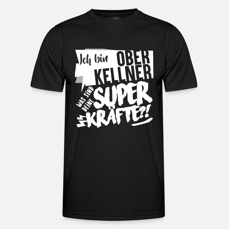 Superkräfte Oberkellner Geschenk - Männer Funktions-T-Shirt - Schwarz