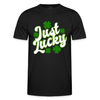 St Patrick’s Day - Just Lucky - Shamrock - T-shirt sport Homme - noir - Devant - AI Model Male 178 dark (178cm)