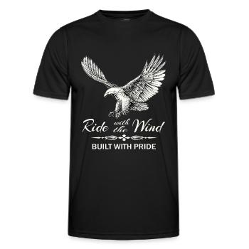 Ride the Wind Eagle - Männer Funktions-T-Shirt - Schwarz - Vorne - AI Model Male 178 dark (178cm)