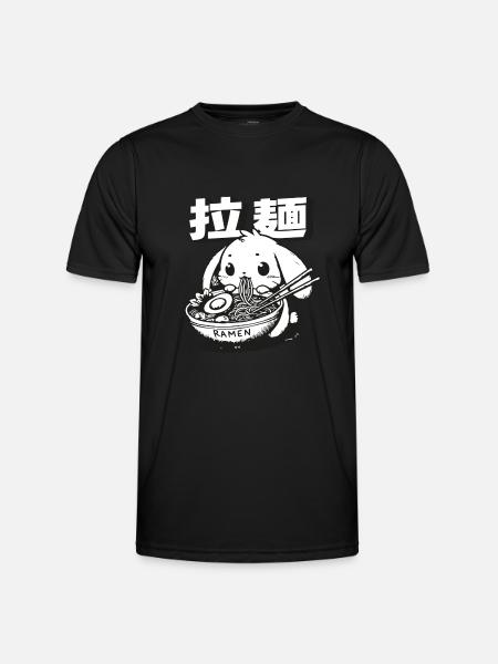Cute Ramen Bunny Merch - Men's Functional T-Shirt - black