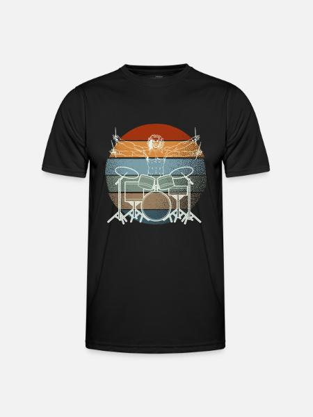 Vitruvian Drummer Drummer Legend - Men's Functional T-Shirt - black