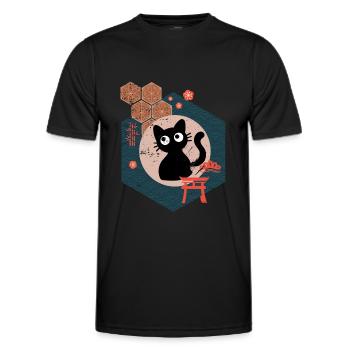 Cat Owner Gift Japanese Cat - Men's Functional T-Shirt - black - Front - AI Model Male 178 dark (178cm)