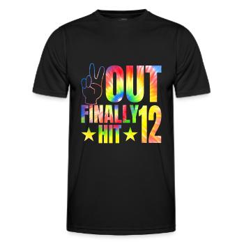 Peace Out Endlich Hit 12-jährige Celebrant 12. - Männer Funktions-T-Shirt - Schwarz - Vorne - AI Model Male 178 dark (178cm)