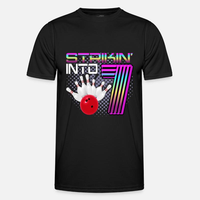 Striking Into 7 Bowling Bowler 7. Geburtstag Männer Funktions-T-Shirt