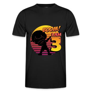 Boom I'm 3 | Birthday Boy | 3rd Birthday Party - Männer Funktions-T-Shirt - Schwarz - Vorne - AI Model Male 178 dark (178cm)