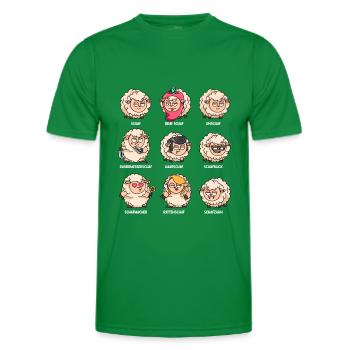 Wortspiel schaf unschaf Schafherde lustige Schafe - Männer Funktions-T-Shirt - Kelly Green - Vorne - AI Model Male 178 dark (178cm)