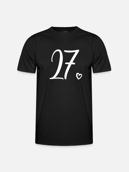 Cute Number 27, 27 Years Old, 27th Birthday Gift - Men's Functional T-Shirt - black