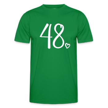 Numéro mignon 48, 48 ans, 48e cadeau d'anniversaire - T-shirt sport Homme - vert - Devant - AI Model Male 178 dark (178cm)
