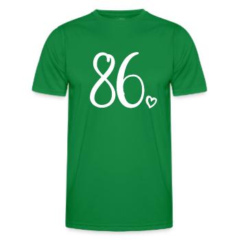 Süße Nummer 86, 86 Jahre alt, Geschenk zum 86. Geburtstag - Männer Funktions-T-Shirt - Kelly Green - Vorne - AI Model Male 178 dark (178cm)