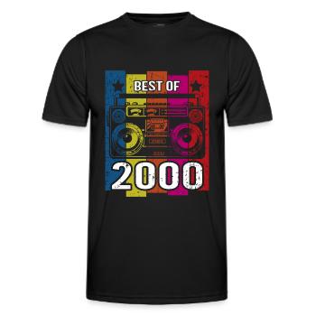 Best Of 2000 Stereo Radio Cassette Player - Men's Functional T-Shirt - black - Front - AI Model Male 178 dark (178cm)