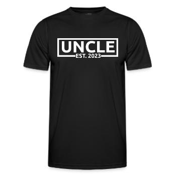 Uncle Est. 2023, Uncle To Be, Pregnancy Reveal - Men's Functional T-Shirt - black - Front - AI Model Male 178 dark (178cm)
