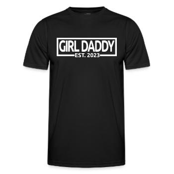 Girl Daddy Est. 2023 Baby Shower Pregnancy Reveal - Men's Functional T-Shirt - black - Front - AI Model Male 178 dark (178cm)