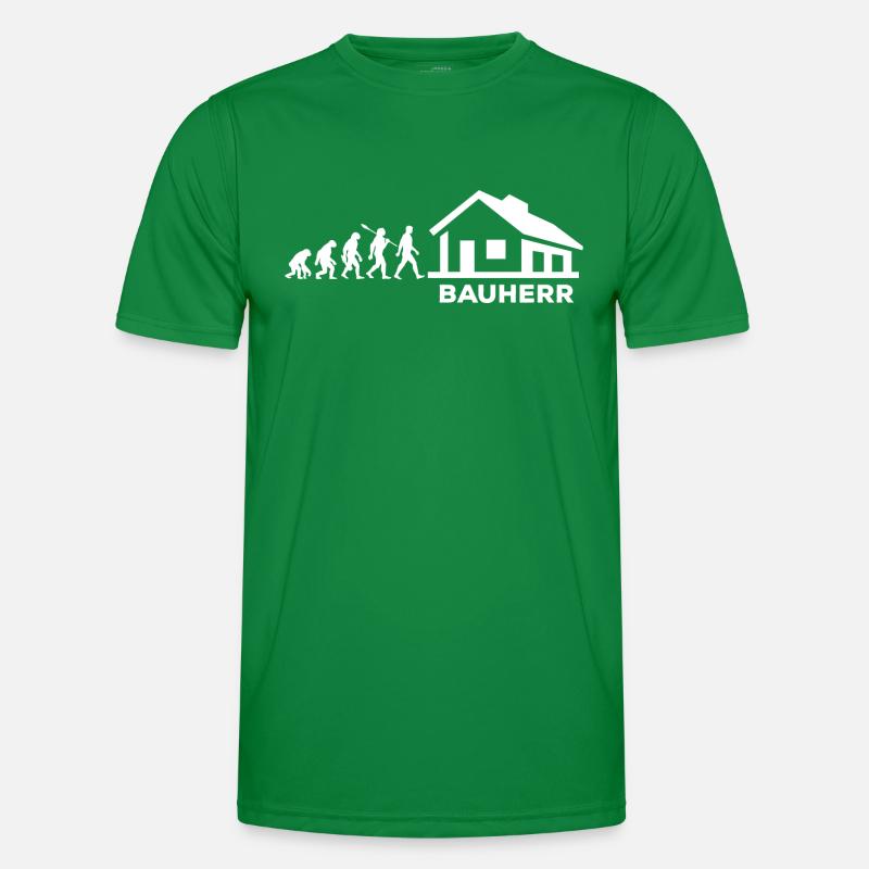 Evolution - Bauherr - Haus - bauen - EFH Männer Funktions-T-Shirt