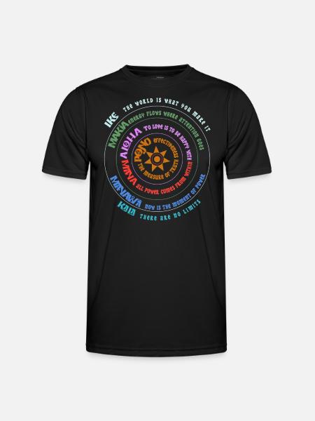 Huna-Prinzipien - Hawaiianische Weisheitskreiskunst - Männer Funktions-T-Shirt - Schwarz
