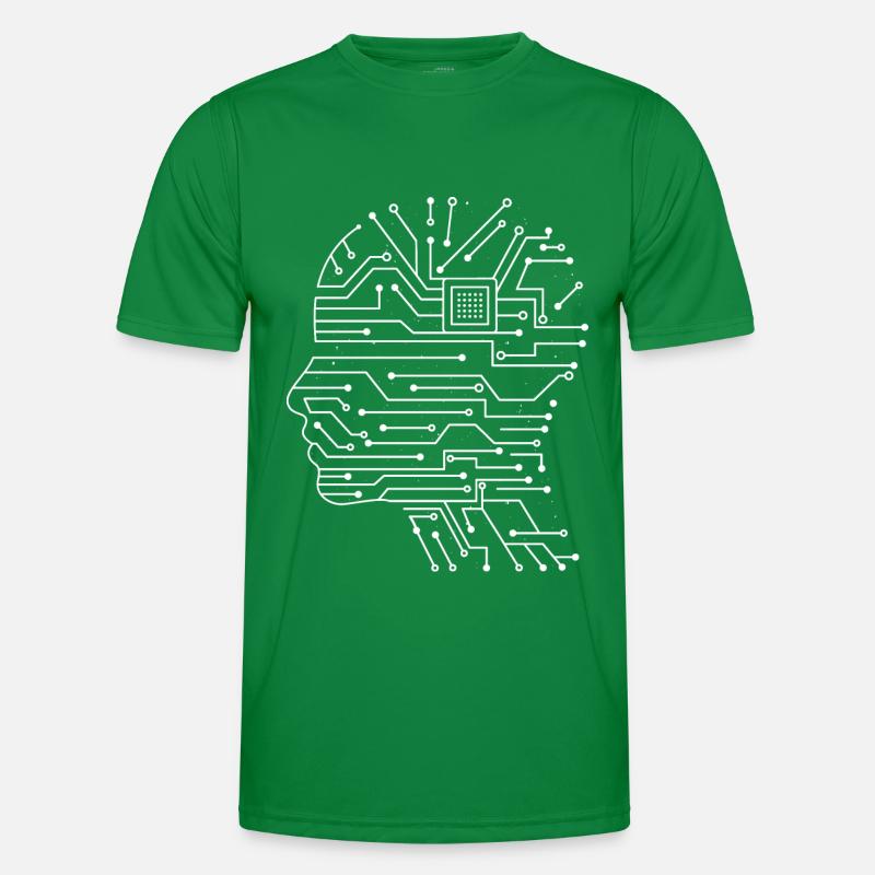 Board Chip Circuitboard with CPU Head Design Men's Functional T-Shirt
