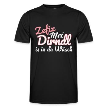 Dirndl Tracht | Mei Dirndl is in da - Männer Funktions-T-Shirt - Schwarz - Vorne - AI Model Male 178 dark (178cm)