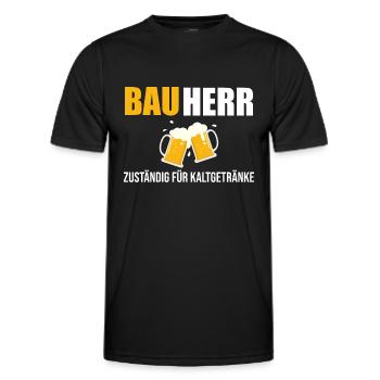 Bauherr Bier Hausbau Eigenheim Richtfest 2022 - Männer Funktions-T-Shirt - Schwarz - Vorne - AI Model Male 178 dark (178cm)