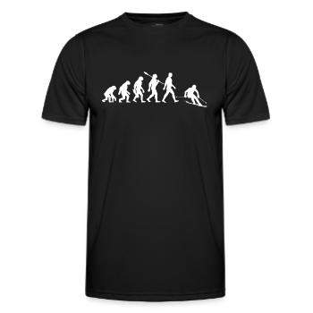 Evolution Ski - Skifahrer - Wintersport - Männer Funktions-T-Shirt - Schwarz - Vorne - AI Model Male 178 dark (178cm)