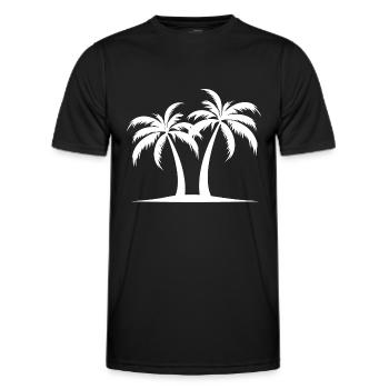 Palmen Insel - Männer Funktions-T-Shirt - Schwarz - Vorne - AI Model Male 178 dark (178cm)