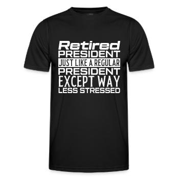 Retired President as ordinary - Men's Functional T-Shirt - black - Front - AI Model Male 178 dark (178cm)