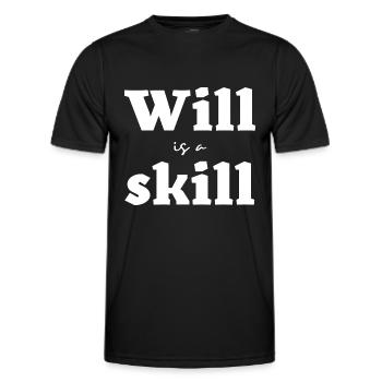 La volonté est une compétence - T-shirt sport Homme - noir - Devant - AI Model Male 178 dark (178cm)
