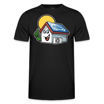 Erneuerbare Energie - Solarzelle - Wärmepumpe - Männer Funktions-T-Shirt - Schwarz - Vorne - AI Model Male 178 dark (178cm)
