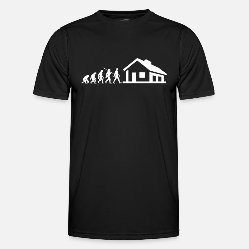 Evolution - Bauherr - Haus - bauen - EFH - Männer Funktions-T-Shirt - Schwarz