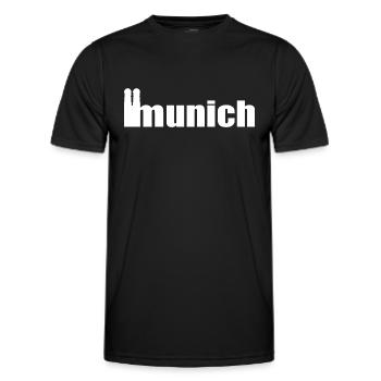 Servus - Gruß aus München - Frauenkirche - Männer Funktions-T-Shirt - Schwarz - Vorne - AI Model Male 178 dark (178cm)