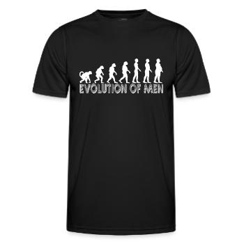 Evolution of men - Für Männer mit Bauch in weiss - Männer Funktions-T-Shirt - Schwarz - Vorne - AI Model Male 178 dark (178cm)