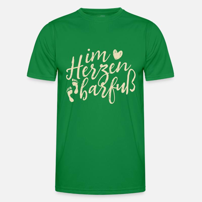 Im Herzen barfuß - Optimismus Motivation - Spruch Männer Funktions-T-Shirt