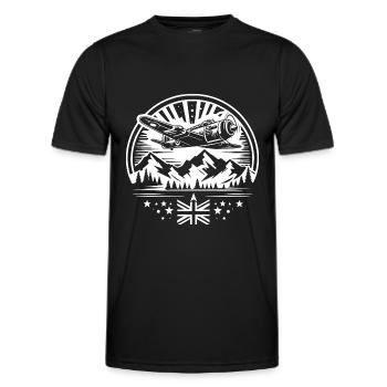 Vintage Royal Air Force Airplane 1944 T-Shirt - T-shirt sport Homme - noir - Devant - AI Model Male 178 dark (178cm)
