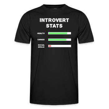 Statistiques introverties, vie jeux vidéo drôles - T-shirt sport Homme - noir - Devant - AI Model Male 178 dark (178cm)