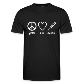 Diabetes Peace Love Insulin - Men's Functional T-Shirt - black - Front - AI Model Male 178 dark (178cm)